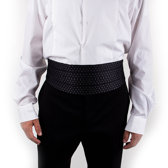 ERMENEGILDO ZEGNA BLACK & WHITE SMOKING BELT-CUMMERBUNDMENS SIZE 100CM